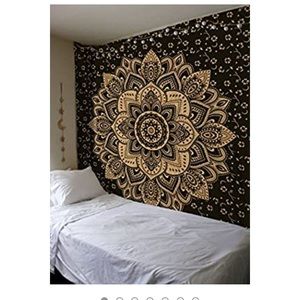 Black and gold tapestry